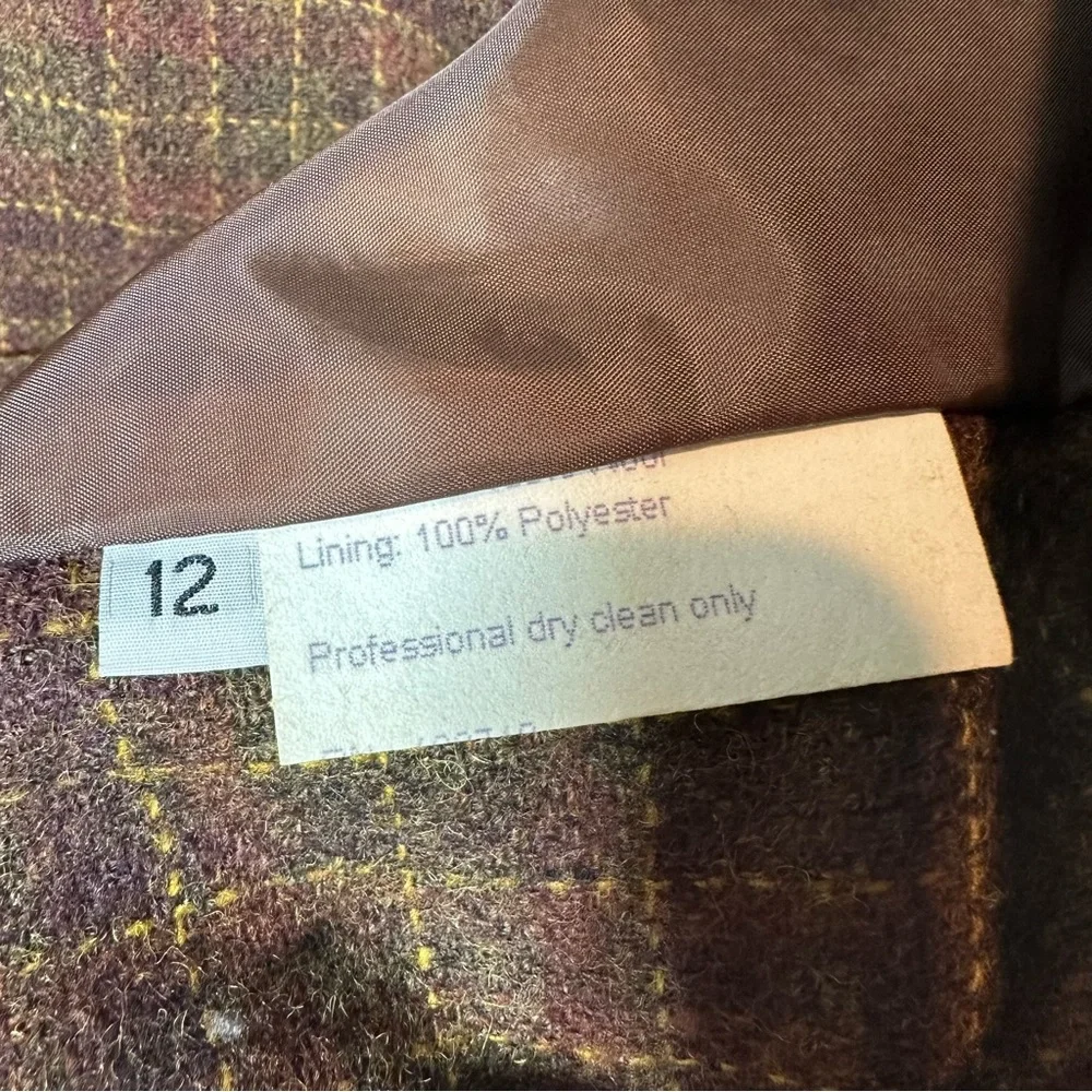 VINTAGE ESKA INTERNATIONAL Women's 12 Blazer Green/Maroon Tweed - Picture 6 of 10